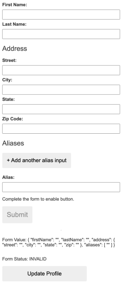 Form control angular