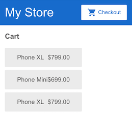 Cart page with products added